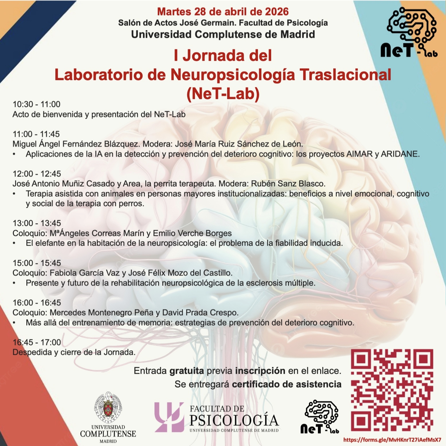 I Jornada del  Laboratorio de Neuropsicología Traslacional  (NeT-Lab)